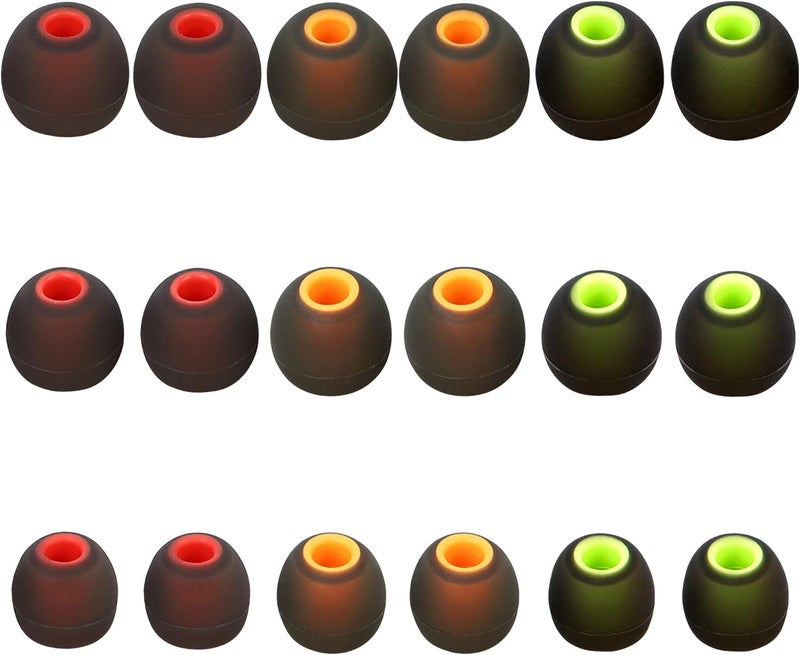 AQIMY Silicone Replacement Earbud Covers Fit Most in-Ear Earbuds(Inner Hole 3.8mm -5.1mm) Headphone Ear Tips 9 Pairs S M L - Image 1